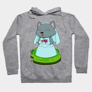 Cat Bride Flowers Wedding Hoodie